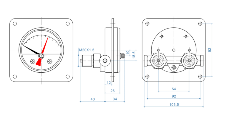 famous general instruments differential pressure gauge